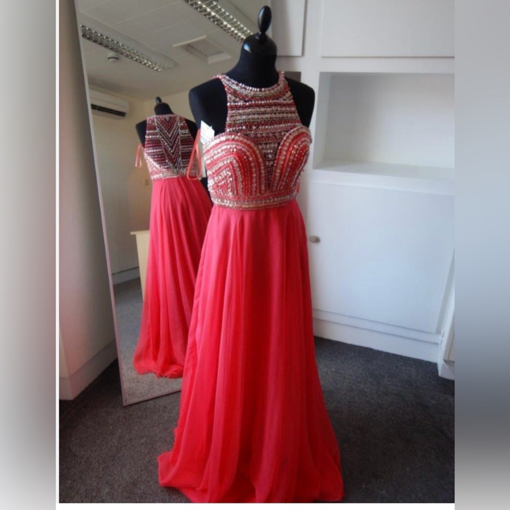 Blush gown size 6 watermelon red never worn